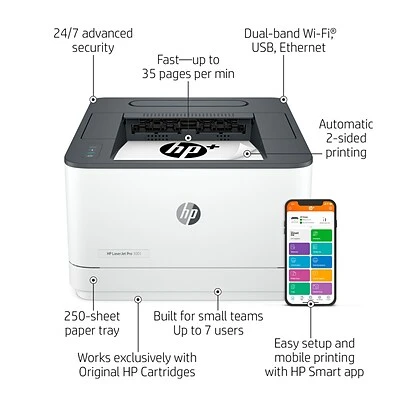 Printers HP LaserJet Pro 3001dwe Wireless Black & White Printer With HP+ Smart Office Features, Bonus 3 Months Instant Ink (3G650E#BGJ) 6 Printers HP LaserJet Pro 3001dwe Wireless Black & White Printer With HP+ Smart Office Features, Bonus 3 Months Instant Ink (3G650E#BGJ) - Image 4