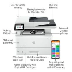 Printers HP LaserJet Pro MFP 4101fdne Black & White Printer, HP+ Smart Office, Fax, Bonus 3 Months Instant Ink (2Z618E#BGJ) 14 Printers HP LaserJet Pro MFP 4101fdne Black & White Printer, HP+ Smart Office, Fax, Bonus 3 Months Instant Ink (2Z618E#BGJ) -Epson Shop 799D60C4 848C 4752 A4588B558E691332 s7