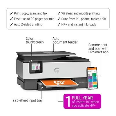 Printers HP OfficeJet Pro 8034e Wireless Color All-in-One Printer With 1 Full Year Instant Ink With HP+ (1L0J0A#B1H) 4 Printers HP OfficeJet Pro 8034e Wireless Color All-in-One Printer With 1 Full Year Instant Ink With HP+ (1L0J0A#B1H) - Image 2