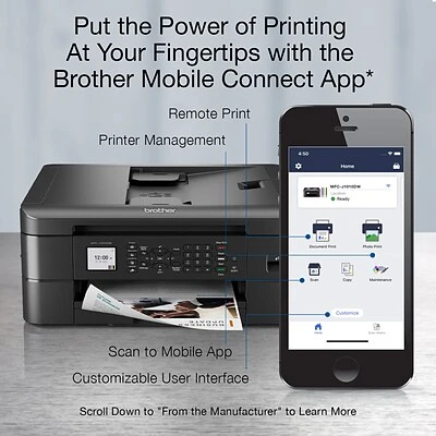 Printers Brother MFCJ1010DW Wireless Color All-in-One Inkjet Printer, Refresh Subscription Eligible 6 Printers Brother MFCJ1010DW Wireless Color All-in-One Inkjet Printer, Refresh Subscription Eligible - Image 4