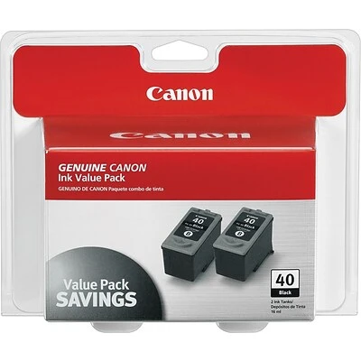 Canon PG-40 Black Standard Yield Ink Cartridge, 2/Pack (0615B013) 3 Canon PG-40 Black Standard Yield Ink Cartridge, 2/Pack (0615B013)