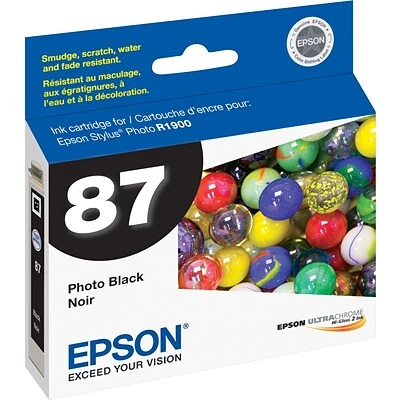 Epson T87 Ultrachrome Photo Black Standard Yield Ink Cartridge 3 Epson T87 Ultrachrome Photo Black Standard Yield Ink Cartridge
