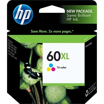 HP 60XL Tri-Color High Yield Ink Cartridge (CC644WN#140) 3 HP 60XL Tri-Color High Yield Ink Cartridge (CC644WN#140)
