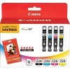 Canon CLI-226 Black/Cyan/Magenta/Yellow Standard Yield Ink Cartridge, 4/Pack (4546B007) -Epson Shop s0402044 s7