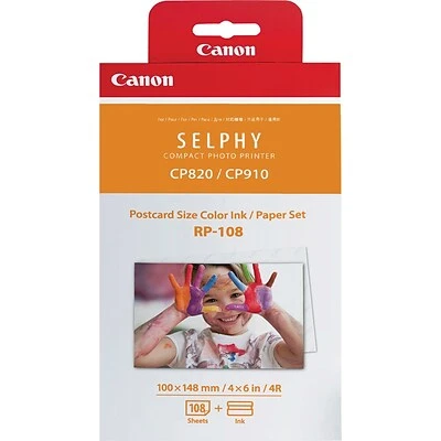 Canon RP-108 High-Capacity Color Ink/Paper Set, 4" X 6", 108 Sheets 2 Canon RP-108 High-Capacity Color Ink/Paper Set, 4" X 6", 108 Sheets