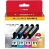 Canon CLI-271 Black/Cyan/Magenta/Yellow Standard Yield Ink Cartridge, 4/Pack (0390C005) -Epson Shop s0999109 s7