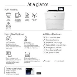 Printers HP LaserJet Enterprise M507X Wireless Monochrome Laser Printer -Epson Shop s1161411 s7