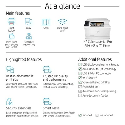 Printers HP Color LaserJet Pro M182nw Wireless All-in-One Laser Printer (7KW55A) 9 Printers HP Color LaserJet Pro M182nw Wireless All-in-One Laser Printer (7KW55A) - Image 7