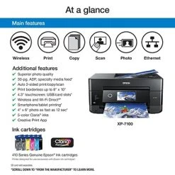 Printers Epson Expression Premium XP-7100 Wireless Color Inkjet Small-In-One Printer -Epson Shop sp113036428 s7
