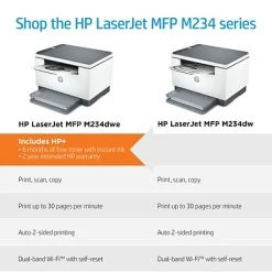 Printers HP LaserJet MFP M234dwe Wireless Black & White Printer Includes 6 Months Of FREE Toner With HP+ (6GW99E) -Epson Shop sp124107494 s7