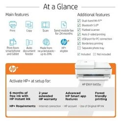 Printers HP ENVY 6455e Wireless Color All-in-One Printer Includes 6 Months Of FREE Ink With HP+ (223R1A) -Epson Shop sp126566189 s7