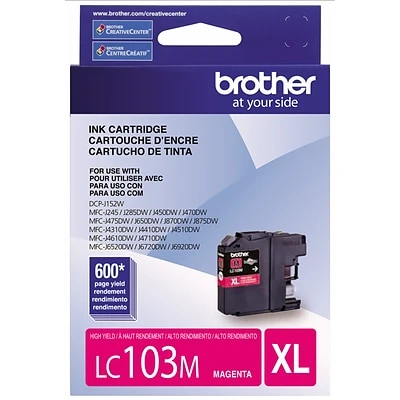Brother LC103M Magenta High Yield Ink Cartridge (LC103MS) 3 Brother LC103M Magenta High Yield Ink Cartridge (LC103MS)