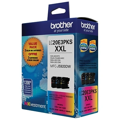 Brother LC20E3PKS Cyan/Magenta/Yellow Extra High Yield Ink Cartridge, 3/Pack (LC20E3PKS) 9 Brother LC20E3PKS Cyan/Magenta/Yellow Extra High Yield Ink Cartridge, 3/Pack (LC20E3PKS) - Image 7