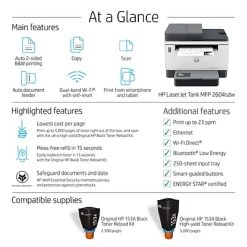 Printers HP LaserJet Tank MFP 2604sdw Wireless Black & White Refillable Laser Printer Prefilled With Up To 2 Years Of Toner (381V1A#BGJ) -Epson Shop sp178163681 s7