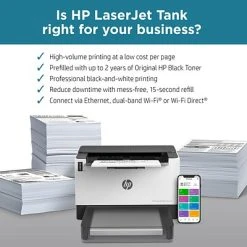 Printers HP LaserJet Tank 2504dw Wireless Black & White Refillable Laser Printer Prefilled With Up To 2 Years Of Toner (2R7F4A#BGJ) -Epson Shop sp178163683 s7