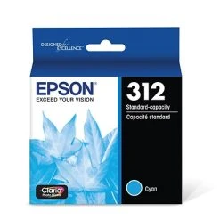 Epson T312 Cyan Ink Cartridge, Standard Yield