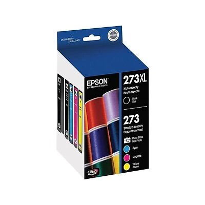 Epson T273XL/T273 Black High Yield And Cyan/Magenta/Yellow Standard Yield Ink Cartridges, 5/Pack (T273XL-BCS) 3 Epson T273XL/T273 Black High Yield And Cyan/Magenta/Yellow Standard Yield Ink Cartridges, 5/Pack (T273XL-BCS)