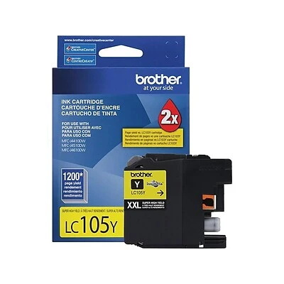 Brother LC105Y Yellow Extra High Yield Ink Cartridge 3 Brother LC105Y Yellow Extra High Yield Ink Cartridge