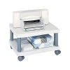 Carts & Stands Safco Wave 2-Shelf Plastic/Poly Mobile Printer Stand With Lockable Wheels, Light Gray/Charcoal (1861GR)
