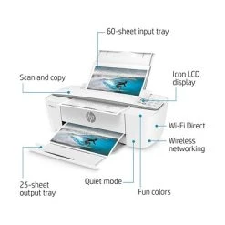 Printers HP® DeskJet 3755 Compact Color Inkjet Multifunction Photo Printer With Wireless & Mobile Printing -Stone Accent (J9V91A) -Epson Shop sp45960253 s7