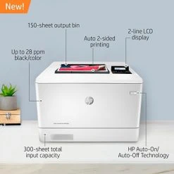 Printers HP LaserJet Pro M454dn USB & Network Ready Color Laser Printer With Duplexing, White (W1Y44A#BGJ) -Epson Shop sp56867645 s7