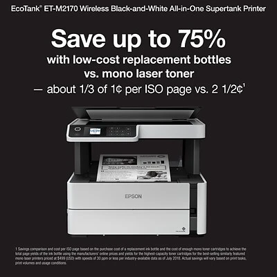 Printers Epson EcoTank® ET-M2170 Wireless Monochrome All-in-One SuperTank Printer 4 Printers Epson EcoTank® ET-M2170 Wireless Monochrome All-in-One SuperTank Printer - Image 2
